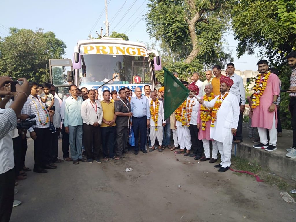 बाणमाता के दर्शनार्थ माली समाज का दल रवाना, विधायक ने दी