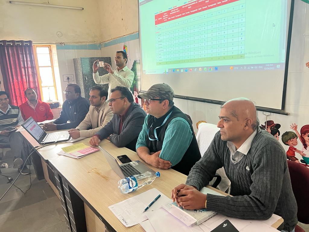 कोविड- 19 के संभावित प्रकोप को देखते हुए सीएमएचओ डॉ. राजेश कुमार ने बैठक में स्वास्थ्य कर्मचारियों को निर्देश दिये ।