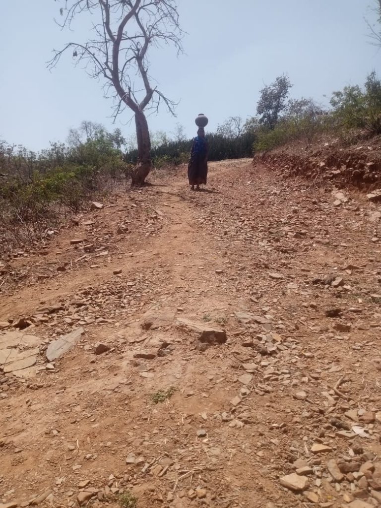 पेयजल का घड़ा भरने के लिए जल स्रोतों को ढूंढने में थक रहे कदम ।